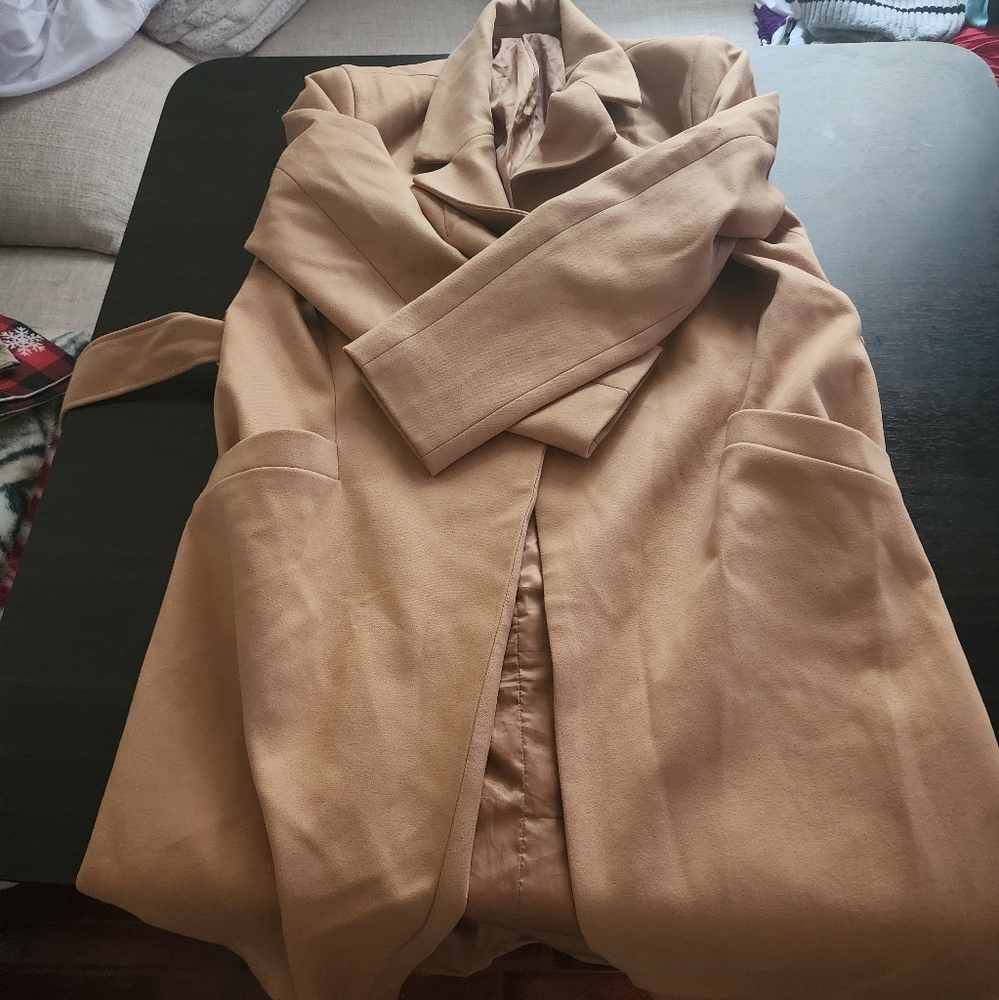 Long Camel Winter Coat (M)